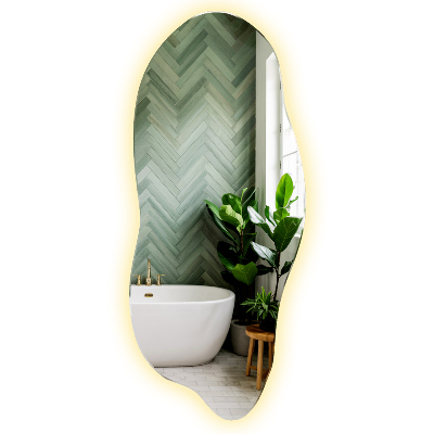 Spegel LED belysning organisk form unikalt 35x80 cm