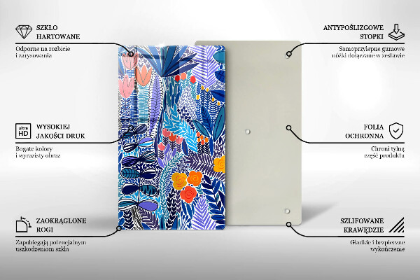 Skärbräda i glas Målad äng