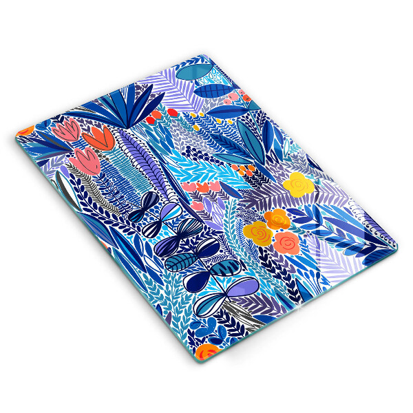 Skärbräda i glas Målad äng