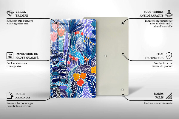 Skärbräda i glas Målad äng