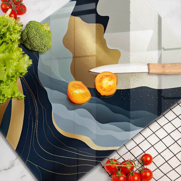 Skärbräda i glas Abstrakta berg