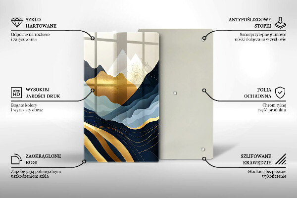 Skärbräda i glas Abstrakta berg