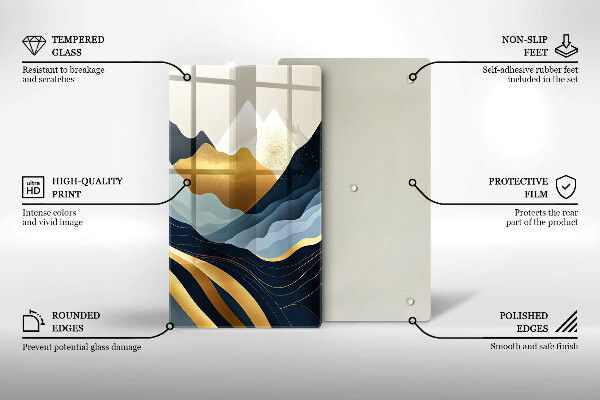 Skärbräda i glas Abstrakta berg