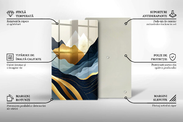 Skärbräda i glas Abstrakta berg