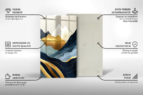 Skärbräda i glas Abstrakta berg