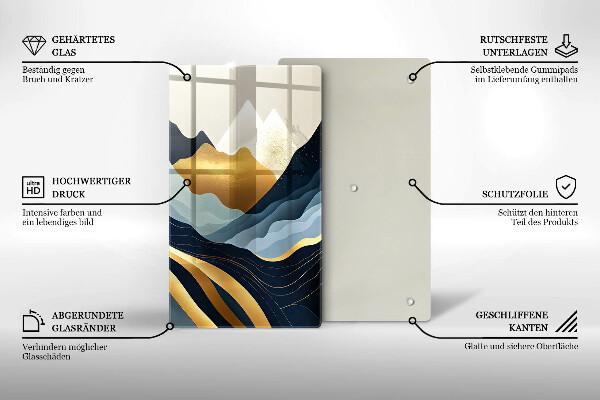 Skärbräda i glas Abstrakta berg