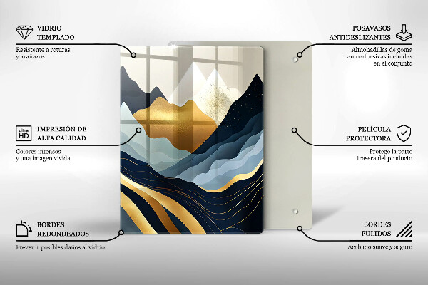 Skärbräda i glas Abstrakta berg