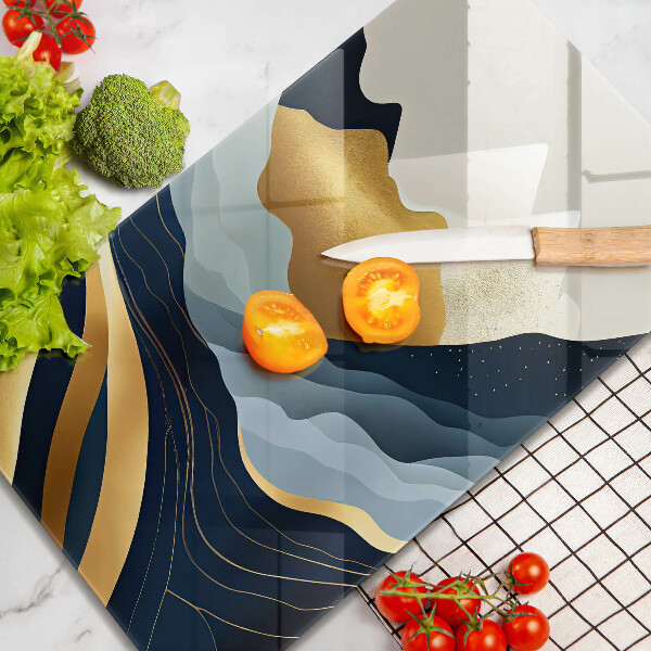 Skärbräda i glas Abstrakta berg