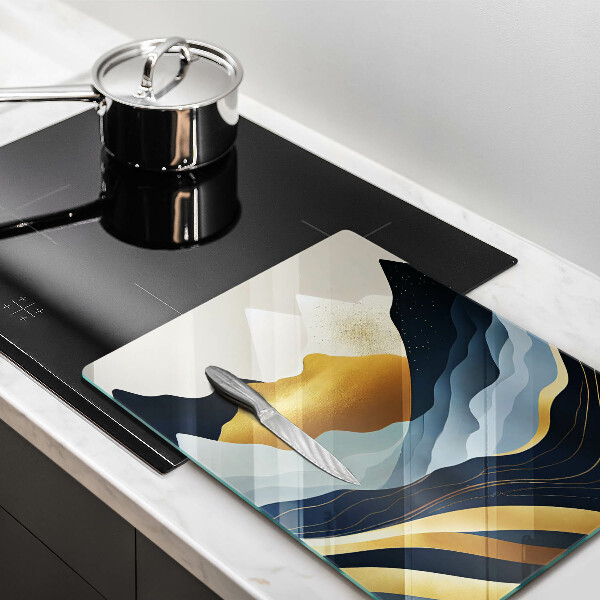 Skärbräda i glas Abstrakta berg