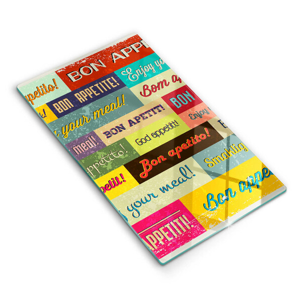 Skärbräda i glas God aptit undertexter språk