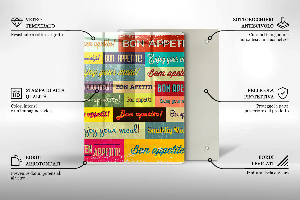 Skärbräda i glas God aptit undertexter språk
