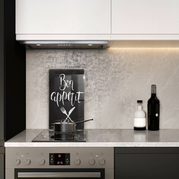 Skärbräda i glas Inskriptionen "Bon appetit"