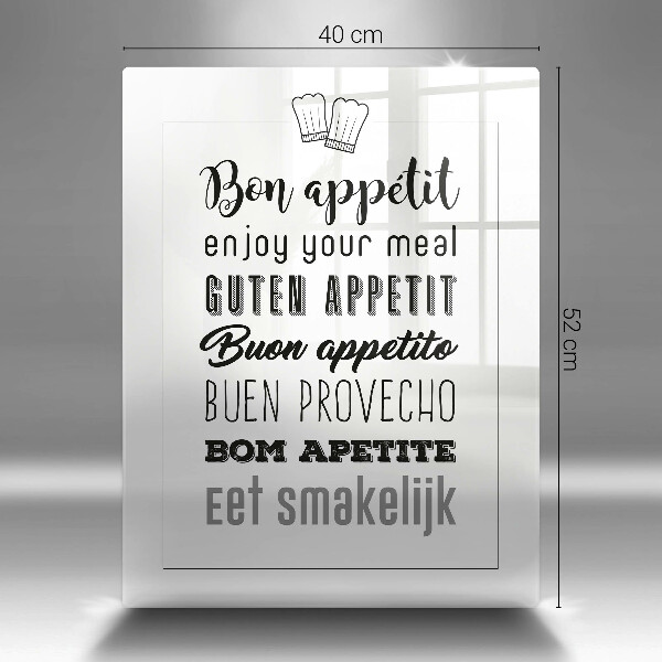 Skärbräda i glas Köksskylt, maxim