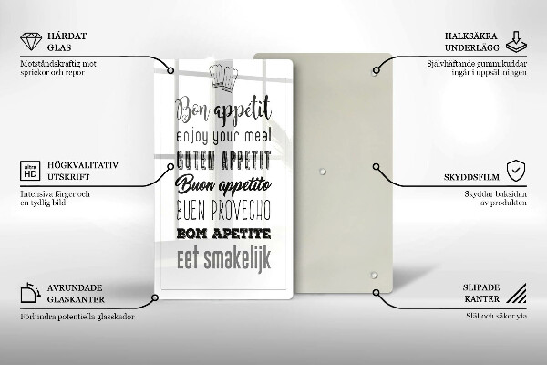 Skärbräda i glas Köksskylt, maxim