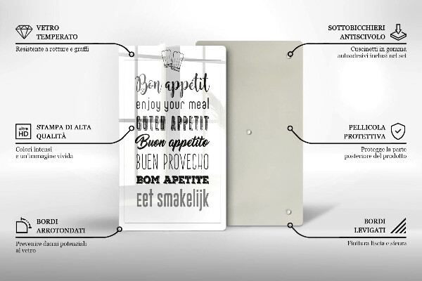 Skärbräda i glas Köksskylt, maxim