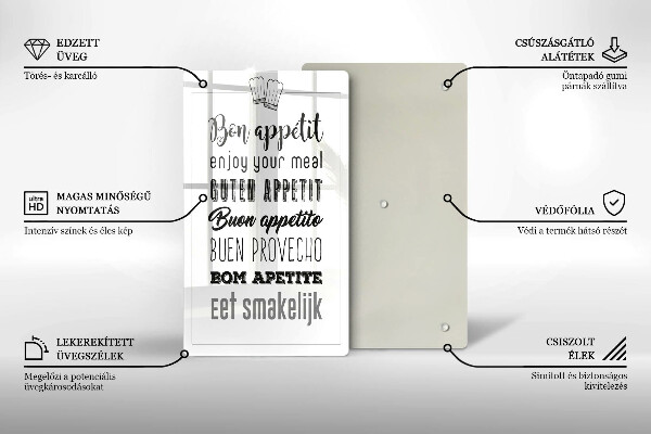 Skärbräda i glas Köksskylt, maxim