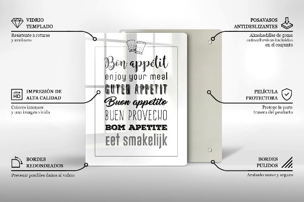 Skärbräda i glas Köksskylt, maxim
