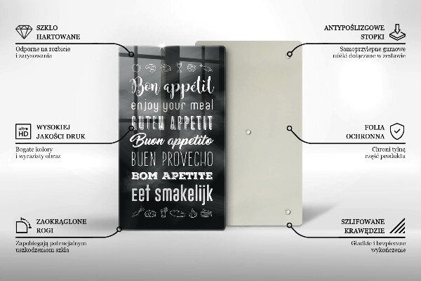 Skärbräda i glas Köksskylt, maxim