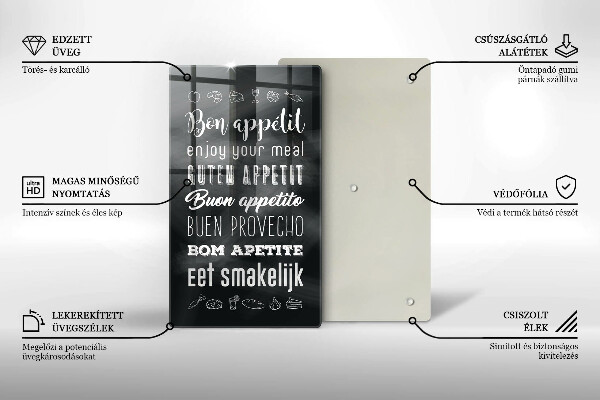 Skärbräda i glas Köksskylt, maxim