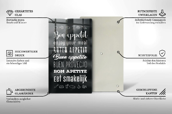 Skärbräda i glas Köksskylt, maxim