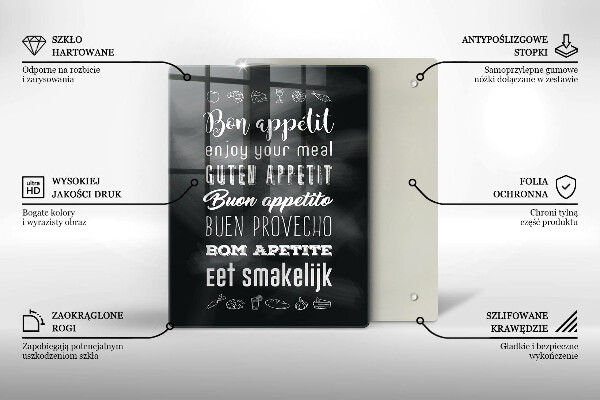 Skärbräda i glas Köksskylt, maxim