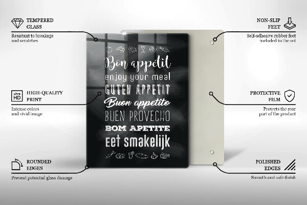 Skärbräda i glas Köksskylt, maxim