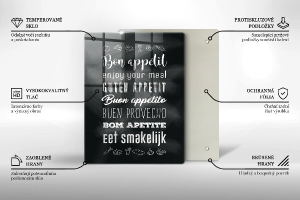 Skärbräda i glas Köksskylt, maxim