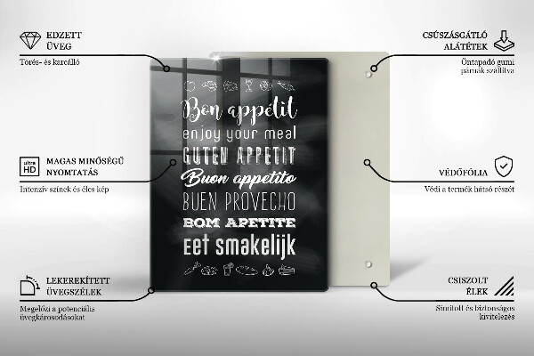 Skärbräda i glas Köksskylt, maxim