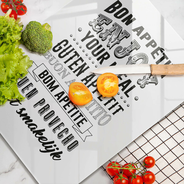 Skärbräda i glas Köksbokstäver, maxim