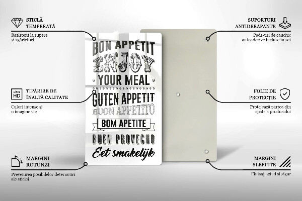 Skärbräda i glas Köksbokstäver, maxim