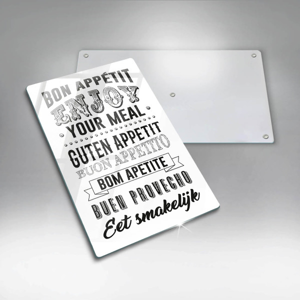 Skärbräda i glas Köksbokstäver, maxim