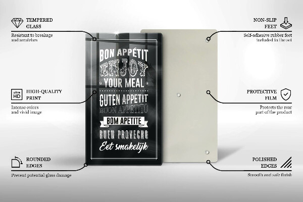 Skärbräda i glas Köksbokstäver, maxim