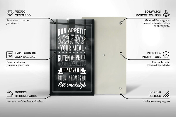 Skärbräda i glas Köksbokstäver, maxim