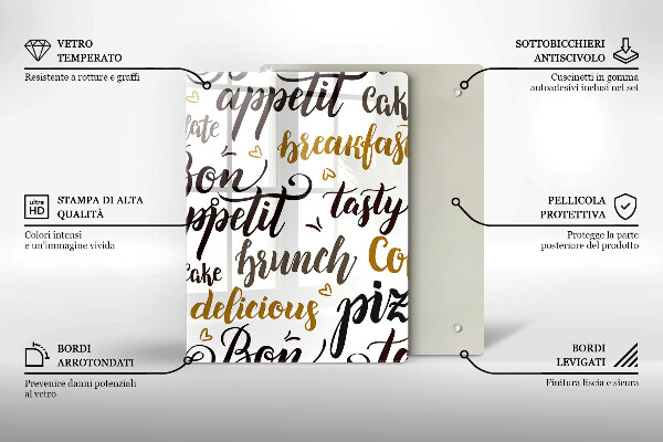 Skärbräda i glas Undertexter God aptit