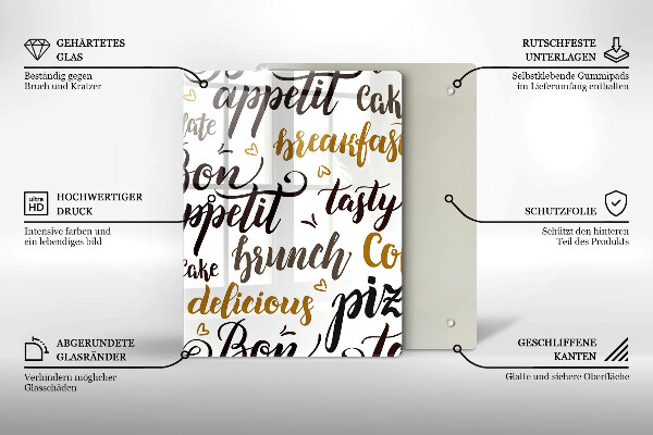 Skärbräda i glas Undertexter God aptit