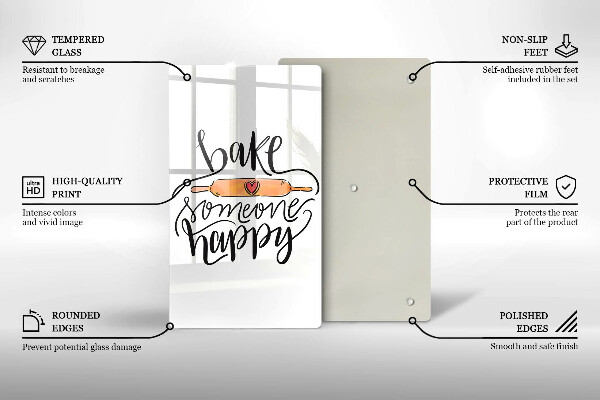 Skärbräda i glas Baka någon glad