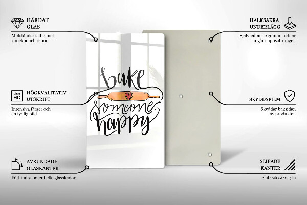 Skärbräda i glas Baka någon glad