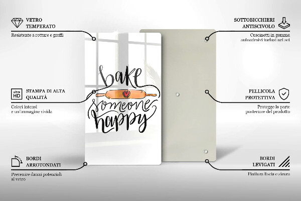 Skärbräda i glas Baka någon glad