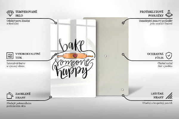 Skärbräda i glas Baka någon glad