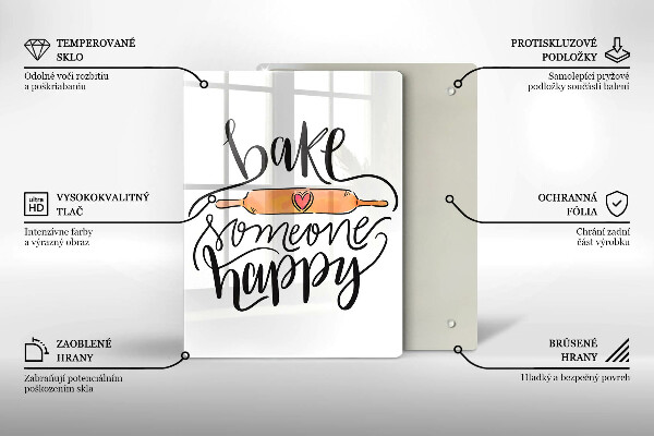 Skärbräda i glas Baka någon glad