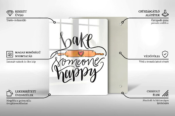 Skärbräda i glas Baka någon glad