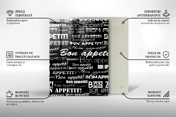 Skärbräda i glas Kökstexter God aptit