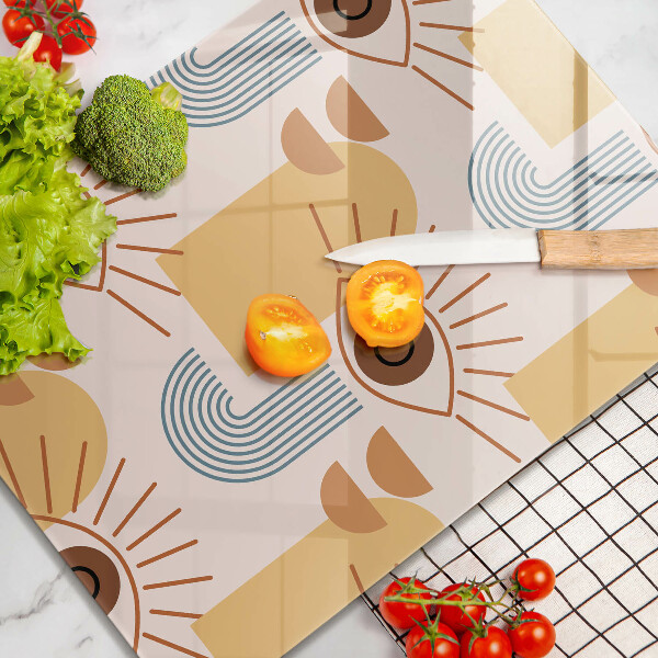 Skärbräda i glas Boho mönster ögon