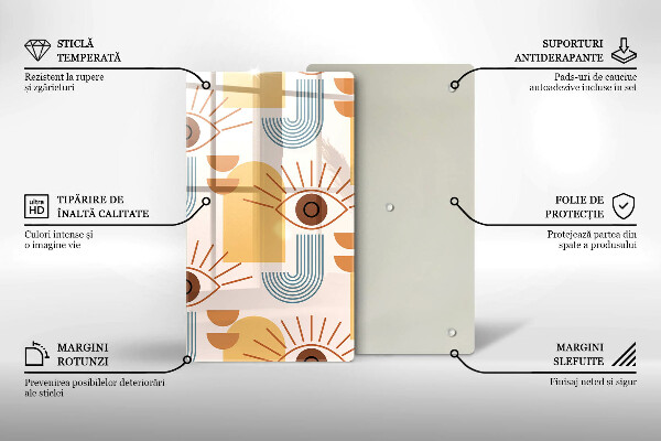 Skärbräda i glas Boho mönster ögon