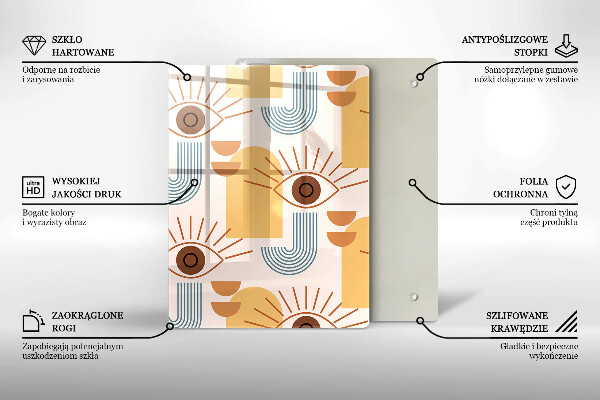 Skärbräda i glas Boho mönster ögon