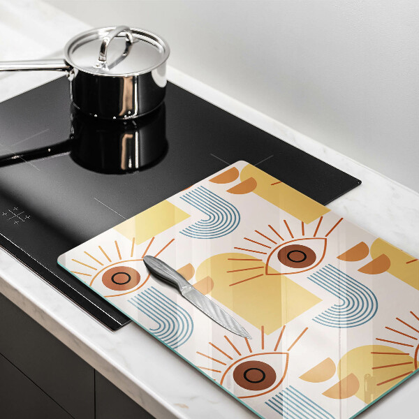 Skärbräda i glas Boho mönster ögon