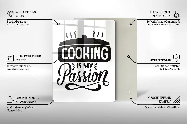 Skärbräda i glas Matlagning är min passion