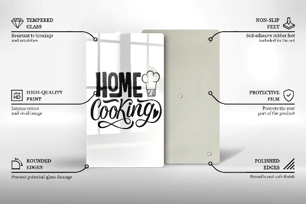 Skärbräda i glas Inskriptionen Husmanskost