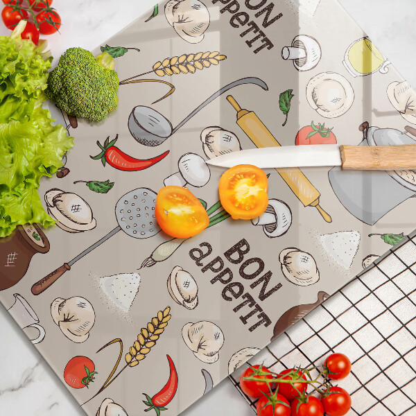 Skärbräda i glas Kök illustration