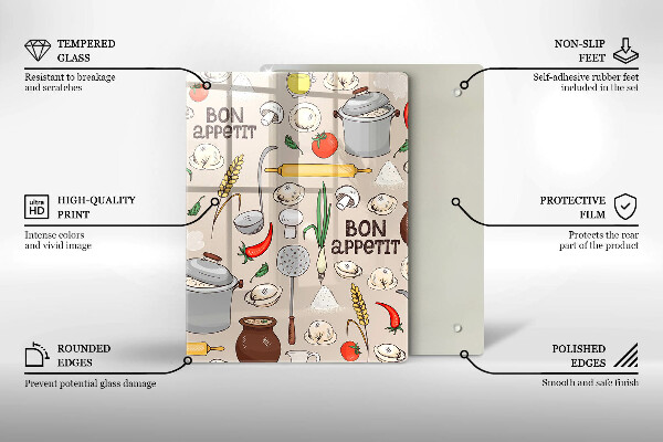 Skärbräda i glas Kök illustration